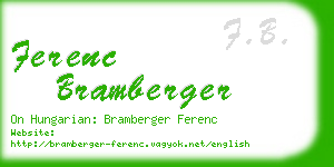 ferenc bramberger business card